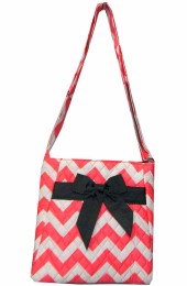 Quilted Messenger Bag-ZIC1717/CORAL